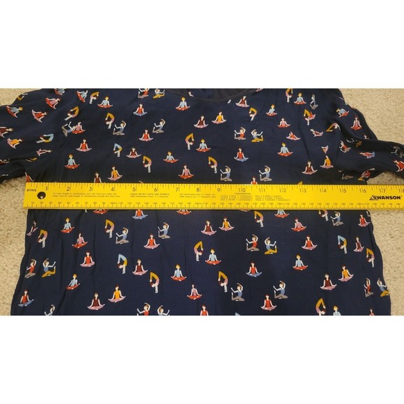 Zara Trafaluc Yoga Pose novelty print Long Sleeve Mini Dress Small - Picture 7 of 8